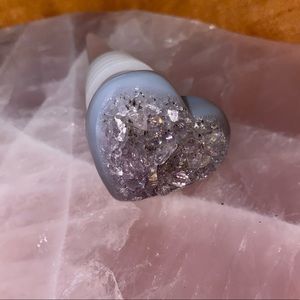 Amethyst geode heart shaped wine stopper